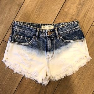 BULLHEAD 2 tone high rise denim shorts